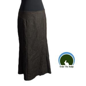 NYCC Coffee Brown Stretch Denim Midi Mermaid Skirt Size 8 Elevated Chic